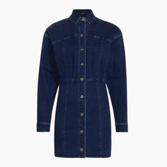 NEW FREE PEOPLE Amber Denim Dress - Dark Indigo Wash - Picture 4 of 13